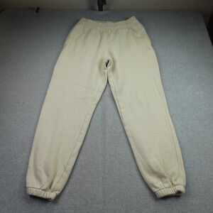 Champion Sweatpants Mens Small Beige Sporty Joggers Fleece Lined‎